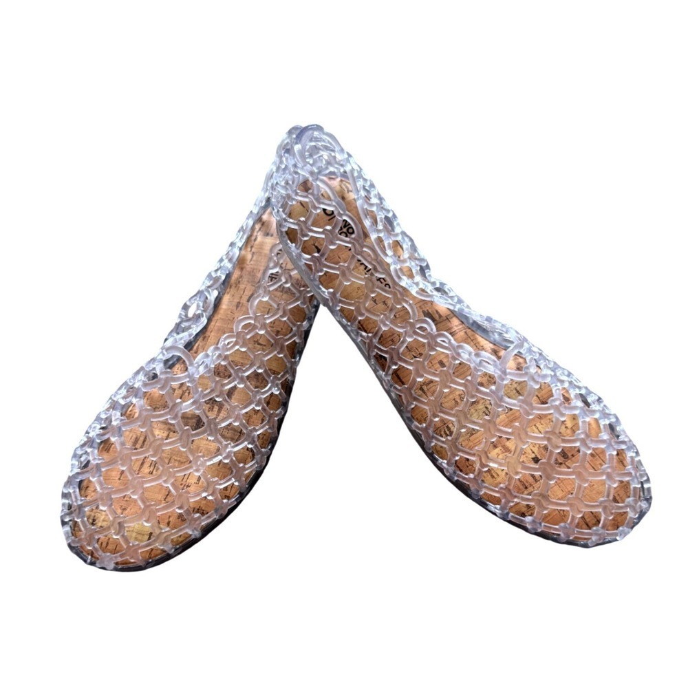 Clear Jelly Sandals Flats Lattice Woven Shoes Y2k Minimalist 90s Size 7